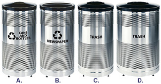 Round Recycling Trash Receptacle Collection