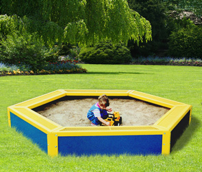 Model SANDBOX | Thermoplastic Coated Kids Sandbox (Mystic/Yellow)