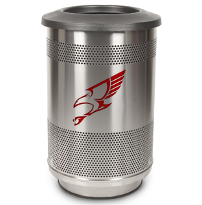 Model SC55-02-SS-FT | Perforated Stainless Steel Round Trash Can