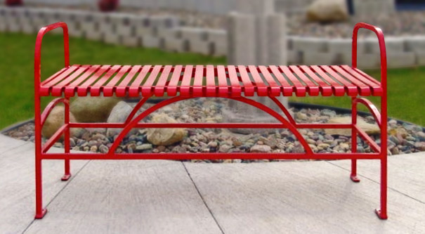 Model SFB48 | Summerfield Series Powder-Coated Steel Flat Bench (Red Wagon)