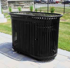 Model SFT34X2D | Dual 34 Gallon Steel Litter Receptacle | Sentinel Style (Black)