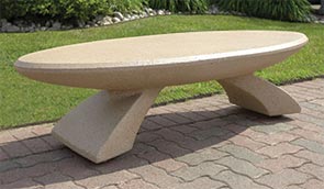 Model SL504 | Concrete Oval Park Bench (Buff)