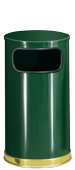 Model SO16-10G | Decorative European Series Green/Brass Flat Top Indoor Trash Receptacle