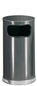Model SO16-20A | Decorative European Series Anthracite/Mirror Chrome Flat Top Indoor Trash Receptacle