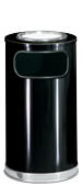 Model SO16SU-20B | Decorative European Series Black/Mirror Chrome Sand Top Indoor Ash/Trash Receptacle