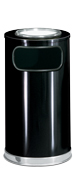 Model SO16SU-20B | Decorative European Series Black/Mirror Chrome Sand Top Indoor Ash/Trash Receptacle
