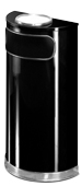 Model SO8SU-20B | Decorative European Series Black/Mirror Chrome Half Round Indoor Ash/Trash Receptacle