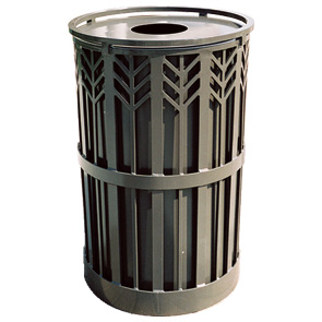 Model SPCT32 | Steel Powder-Coated Trash Receptacle (Rapid Tan III)