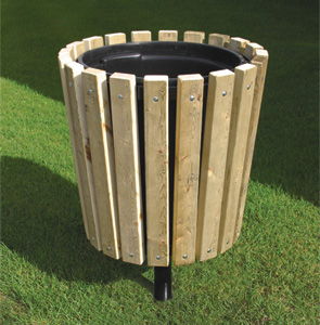 Model SPT2 | Summit Pressure Treated Wood Litter Receptacle (Cedar/Black)