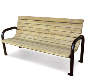 Model SPT6 | Steel Benches with Pine or Cedar Planks | Summit Style (Cedar/Black)