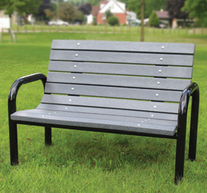 Model SR4 | Summit Style Recycled Plastic Bench (Gray)