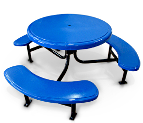 Model STM-10 | 6' Round Fiberglass Table (Blue/Black)