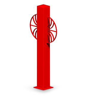 Model SUNBB | Sunrise Series Bollard Bike Rack (Red Wagon)