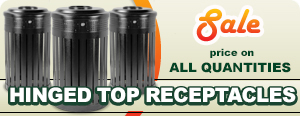 Sale on 24 Gallon Hinge Top Trash Receptacles