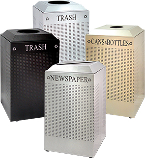 Square Silhouette Recycling Receptacles