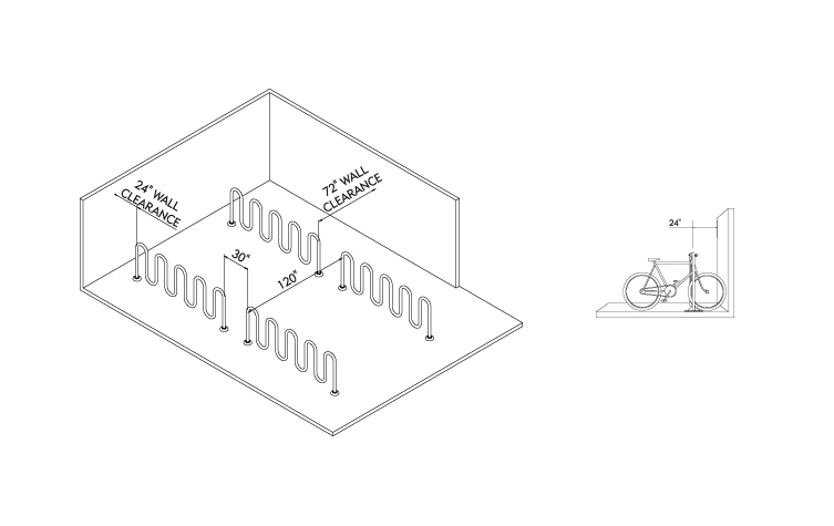 Belson CloserLook Recommended Spacing Bike Rack Installation