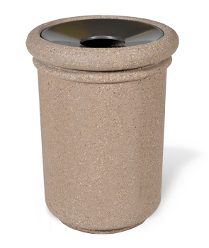 Model TCRSW | Concrete Trash Receptacle | Spun Aluminum Lid