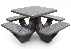 Model TF312012-CUS7 | Square Concrete Commercial Picnic Table (Gray Matrix)