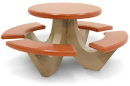 Custom Color Round Polished Concrete Picnic Table