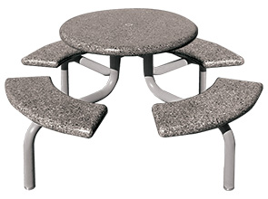 Model TF3138 | Round Concrete Picnic Table with Steel Frame