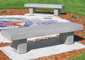 Model TF5029 | Classic Precast Concrete Park Bench (Gray)