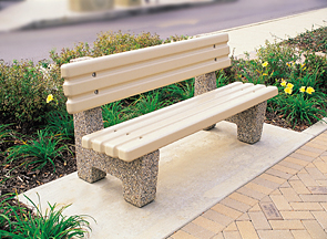 Model TF5050 | Precast Concrete Park Bench (Gray Matrix)