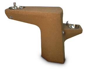 Model TF7071 | Concrete Drinking Fountain with One Spout and Bowl (Brown)