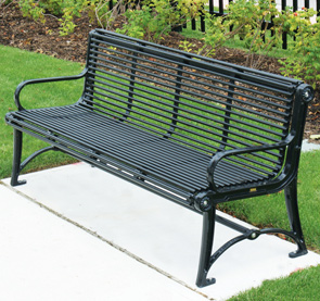 Model TZ6RN | Terraza Style Steel Rod 6' Bench (Black)