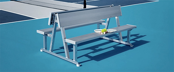 Team Series Aluminum Back-to-Back Bench with Backrest