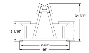 Team Series Aluminum Back-to-Back Bench Dimensions