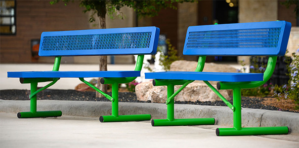Traditional Style Park Benches with Steel Frame