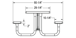 Traditional Style Steel Rectangular Picnic Tables Quick Dimensions