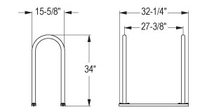 U2 Bicycle Racks Quick Dimensions