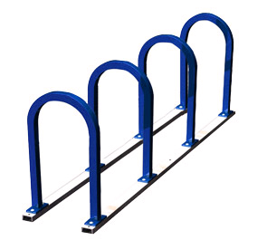 Model U200-8-P | Square 'U' Racks on Rails Bike Rack (Midnight Blue)