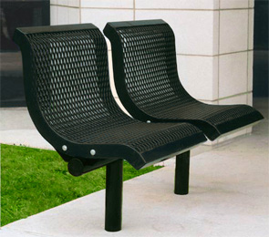 Model U2WBS-I | Thermoplastic Coated Downtown Style Straight Benches (Black)