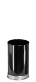 Model UB1900-10B | Decorative European Series Black/Brass Open Top Indoor Steel Wastebasket