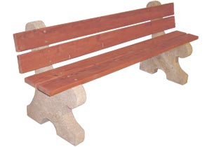 Model UBRW7 | Concrete Frame with 7 Ft. Redwood Back and Seat