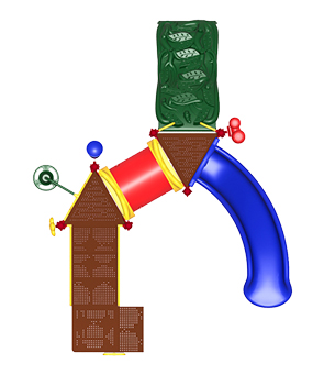 Model UPLAY-002-P | Deer Creek Playground Component Overhead View