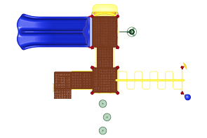 Model UPLAY-006-P | Maddie's Chase Playground Component Overhead View