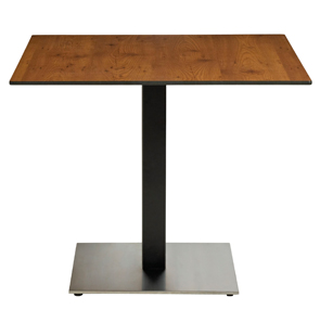 Model US63HP92 & Model US221209 | 36 Inch Square High Pressure Laminate (HPL) Table with Contemporary 22 Inch Square Pedestal Base