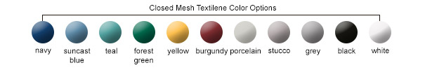 Closed Mesh Textilene Color Options