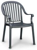 Model US496502 | Colombo Resin Chairs with Metal Style Finish (Charcoal)