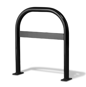 Model UX238-LB-SF-P | Extended U Bike Rack with Lean Bar (Black)