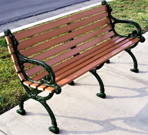 Model VBP-60-R | Recycled Plastic Victorian Park Bench (Hunter Green Frame)