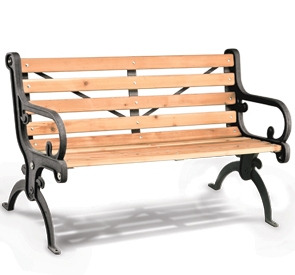 Model VC4CSS | Cast Iron Frame Benches with Wood Slats | Villa Style