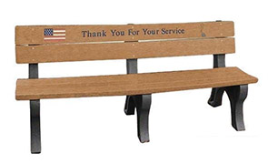 Recycled Plastic Veteran's Bench