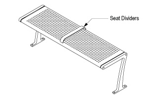 Wingra™ Collection Steel Backless Bench Detail