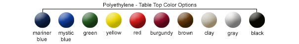 Table Top Color Options