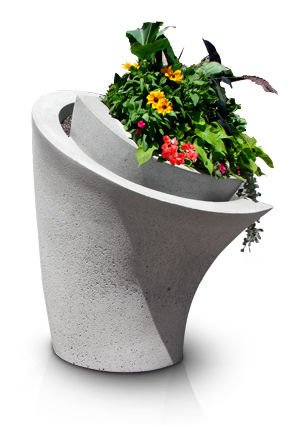 Model WRAP-CUS1 | Wrap Series Concrete Planters (Etch Slate Stone)