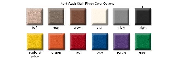 Acid Wash Stain Finish Color Options